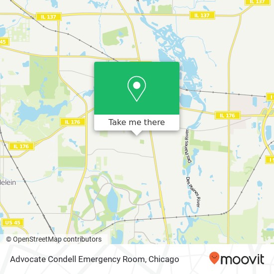 Advocate Condell Emergency Room map