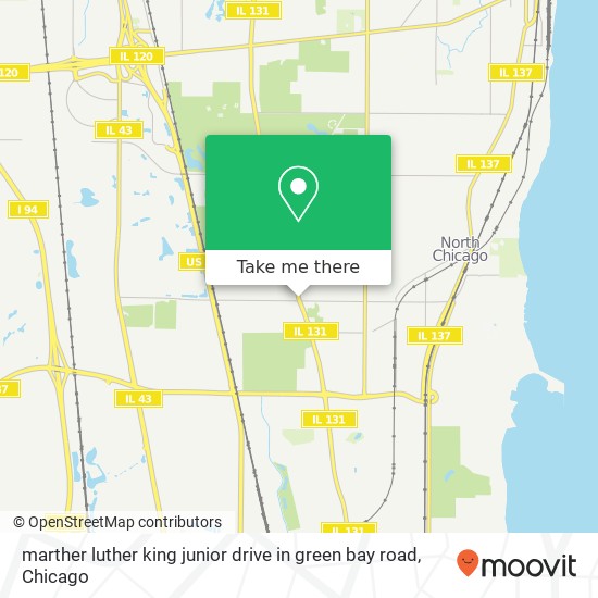 Mapa de marther luther king junior drive in green bay road