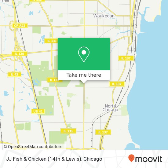 Mapa de JJ Fish & Chicken (14th & Lewis)