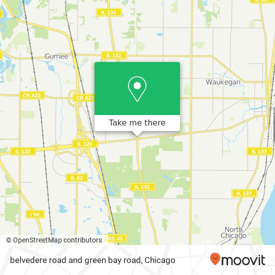 belvedere road and green bay road map