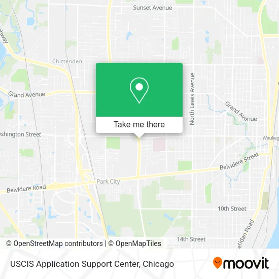 Mapa de USCIS Application Support Center