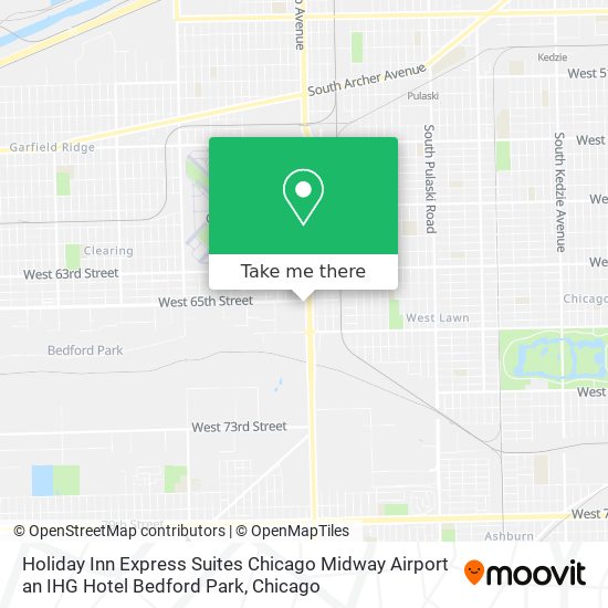 Mapa de Holiday Inn Express Suites Chicago Midway Airport an IHG Hotel Bedford Park