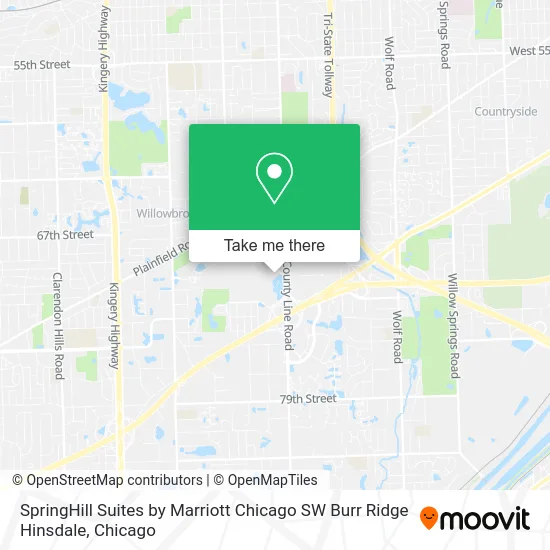 SpringHill Suites by Marriott Chicago SW Burr Ridge Hinsdale map