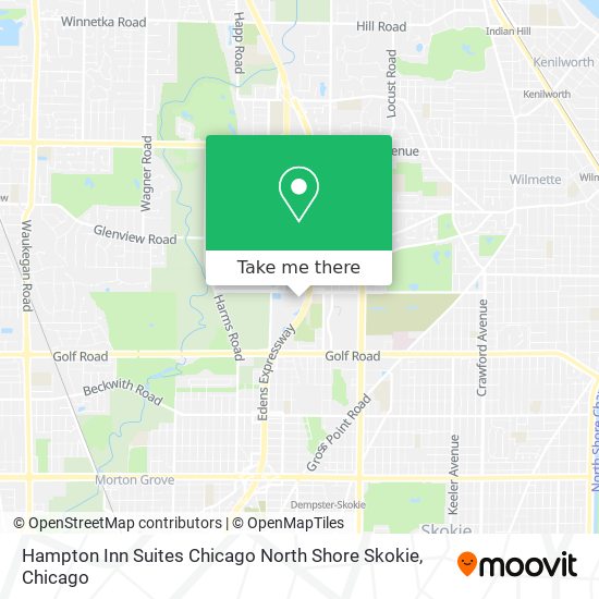 Hampton Inn Suites Chicago North Shore Skokie map