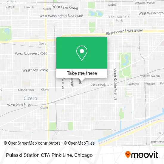 Pulaski Station CTA Pink Line map