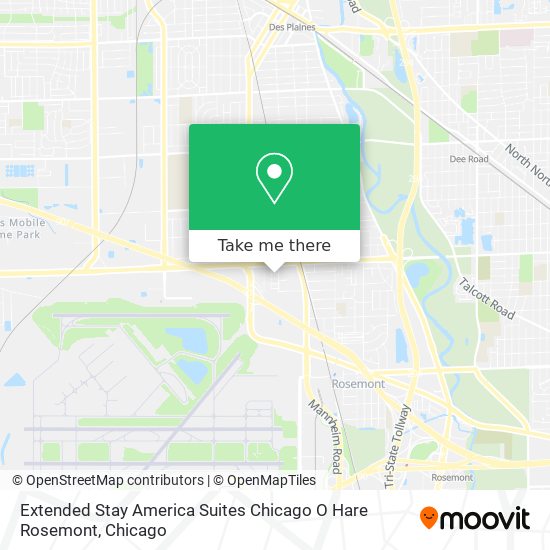 Mapa de Extended Stay America Suites Chicago O Hare Rosemont