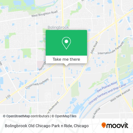 Mapa de Bolingbrook Old Chicago Park n Ride