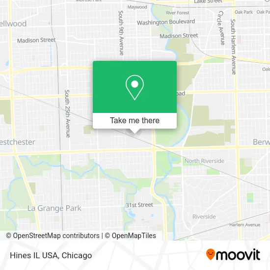 Hines IL USA map