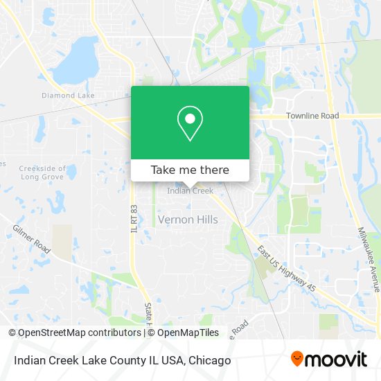 Mapa de Indian Creek Lake County IL USA