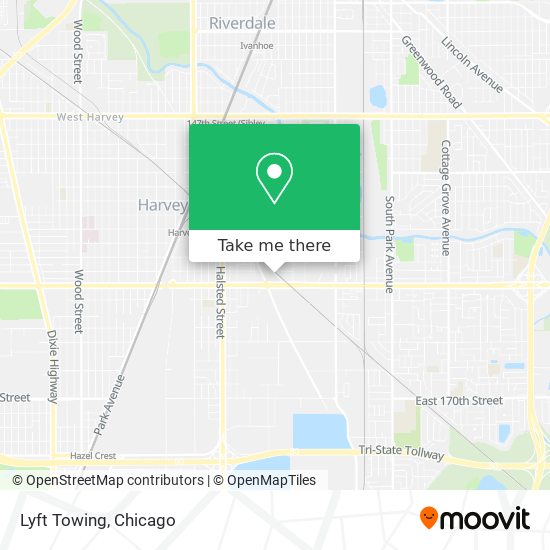 Mapa de Lyft Towing