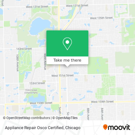 Appliance Repair Osco Certified map