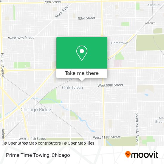Prime Time Towing map