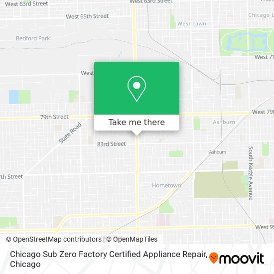 Chicago Sub Zero Factory Certified Appliance Repair map