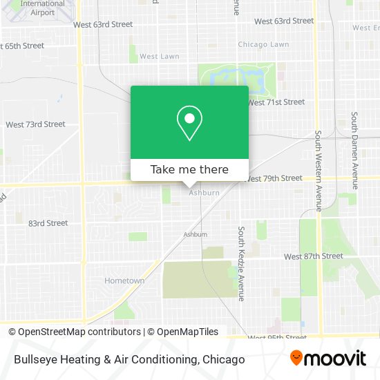 Bullseye Heating & Air Conditioning map