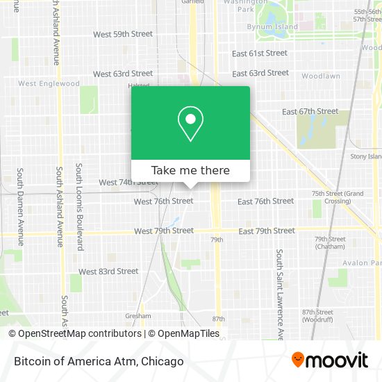 Mapa de Bitcoin of America Atm