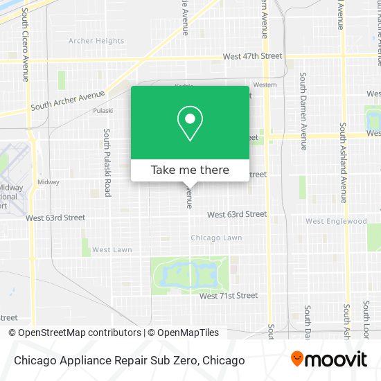 Chicago Appliance Repair Sub Zero map