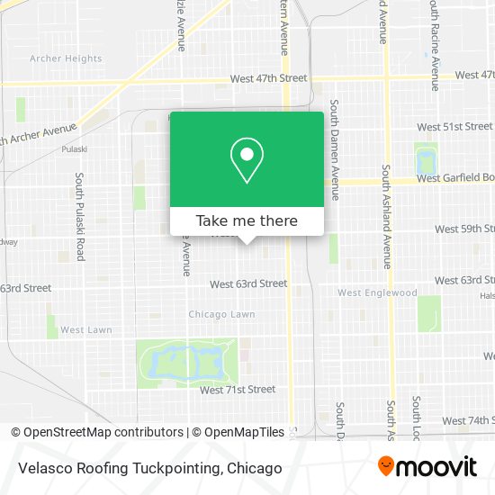 Velasco Roofing Tuckpointing map