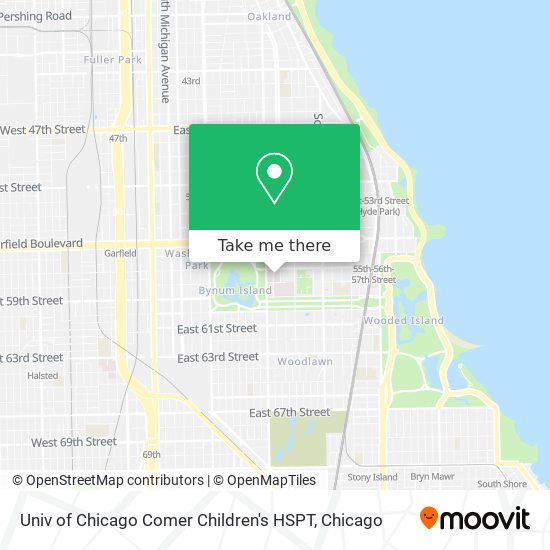 Univ of Chicago Comer Children's HSPT map