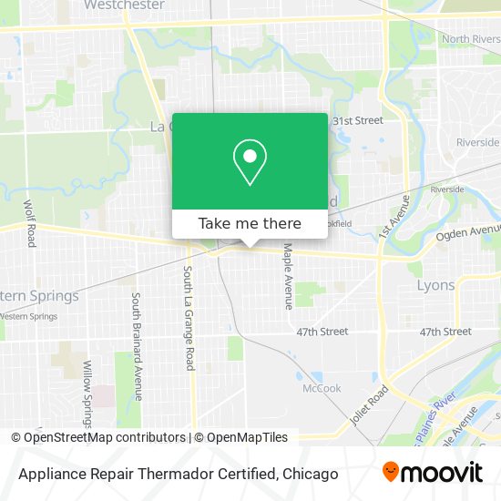 Mapa de Appliance Repair Thermador Certified