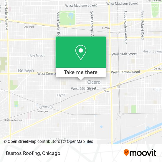 Bustos Roofing map