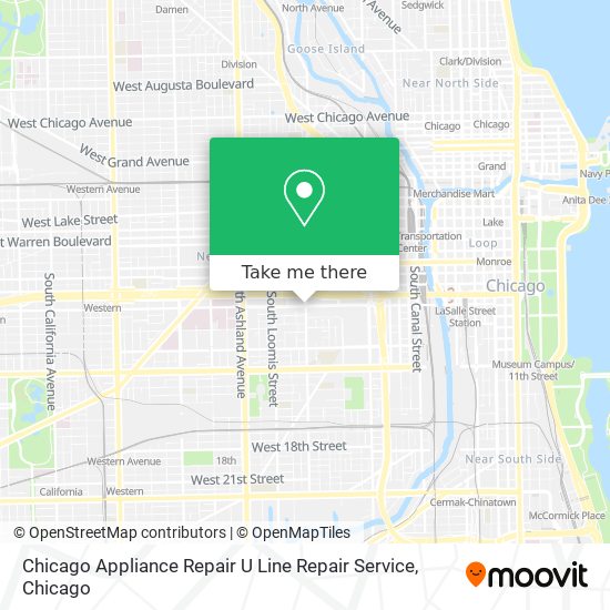 Chicago Appliance Repair U Line Repair Service map