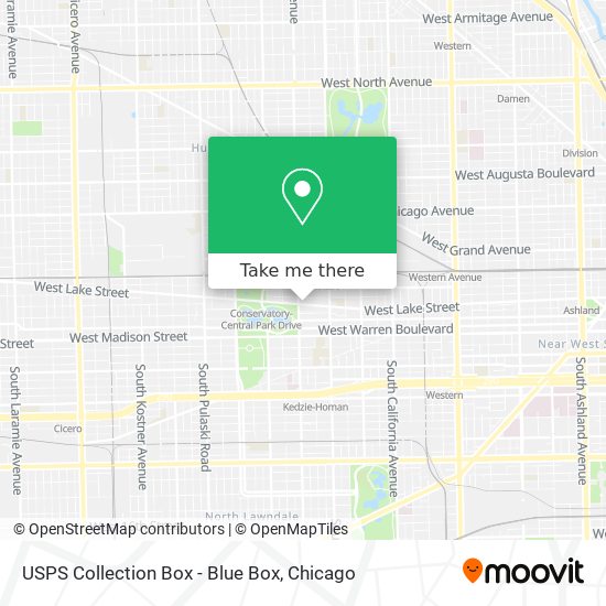 Mapa de USPS Collection Box - Blue Box