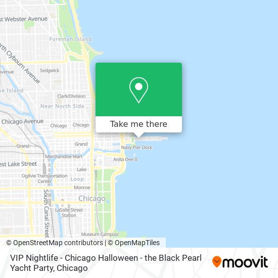 VIP Nightlife - Chicago Halloween - the Black Pearl Yacht Party map