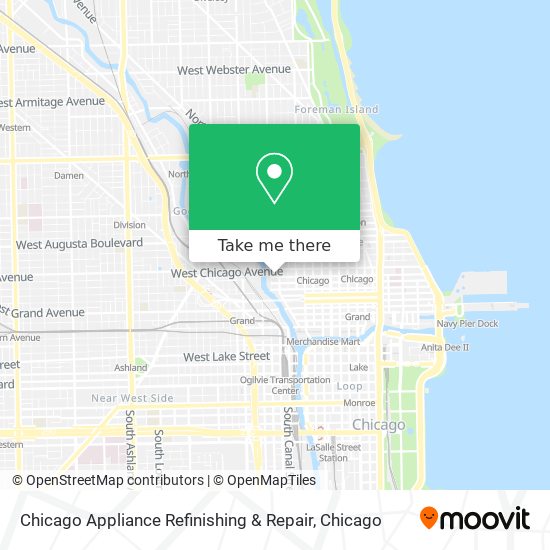 Chicago Appliance Refinishing & Repair map