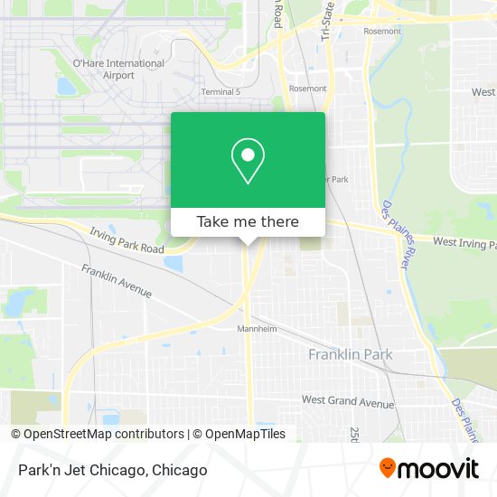 Park'n Jet Chicago map