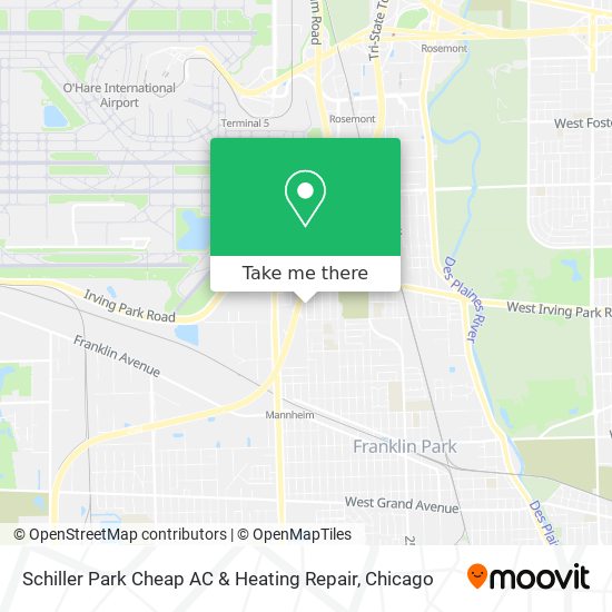 Mapa de Schiller Park Cheap AC & Heating Repair