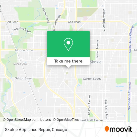 Skokie Appliance Repair map
