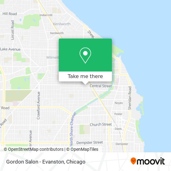 Mapa de Gordon Salon - Evanston