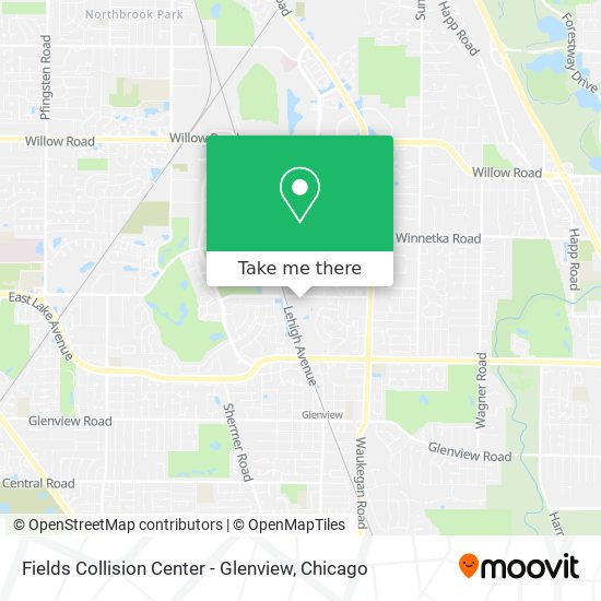 Fields Collision Center - Glenview map