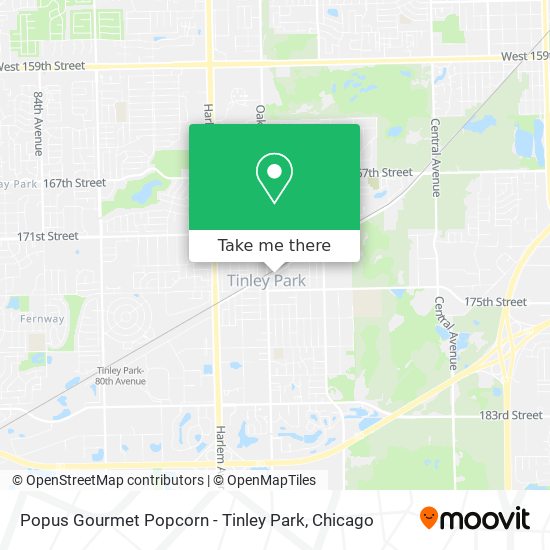 Popus Gourmet Popcorn - Tinley Park map