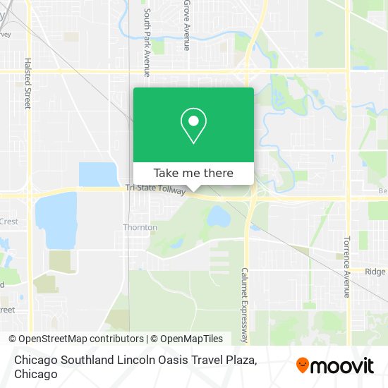 Chicago Southland Lincoln Oasis Travel Plaza map