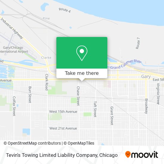 Mapa de Tevin's Towing Limited Liability Company