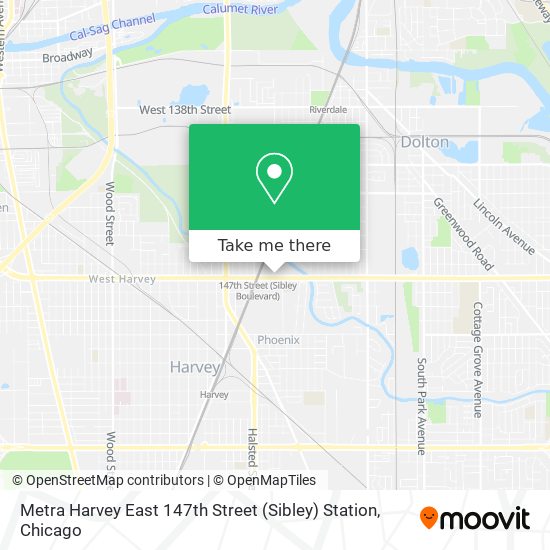 Metra Harvey East 147th Street (Sibley) Station map