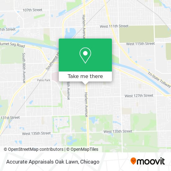 Accurate Appraisals Oak Lawn map