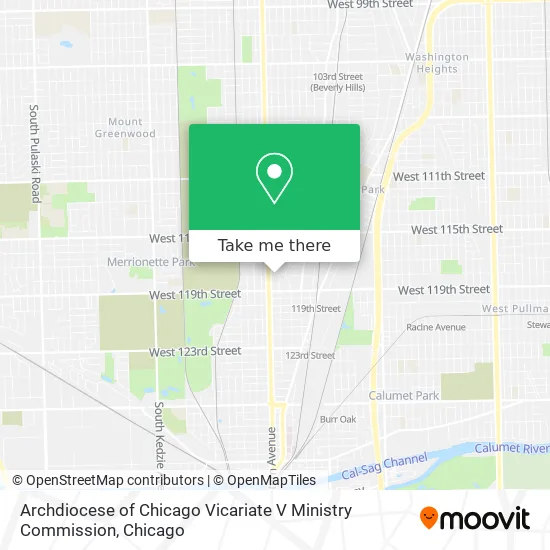 Archdiocese of Chicago Vicariate V Ministry Commission map