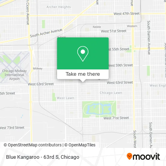 Blue Kangaroo - 63rd S map