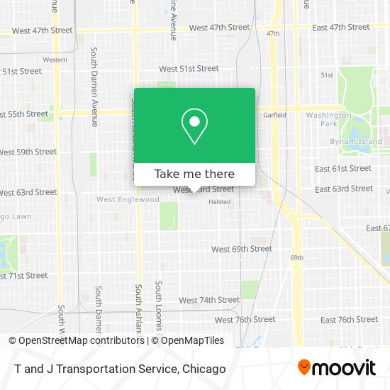 T and J Transportation Service map