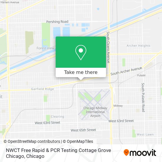 NWCT Free Rapid & PCR Testing Cottage Grove Chicago map