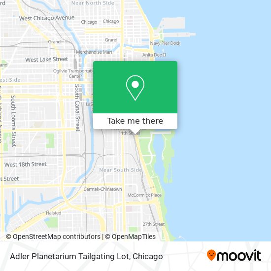 Mapa de Adler Planetarium Tailgating Lot