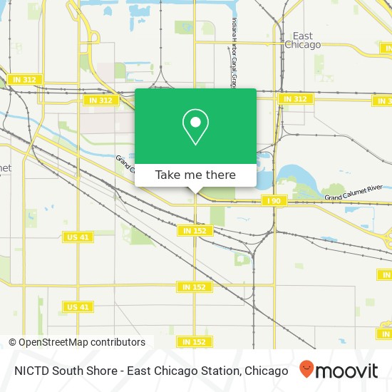 Mapa de NICTD South Shore - East Chicago Station