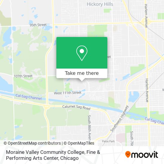 Mapa de Moraine Valley Community College, Fine & Performing Arts Center