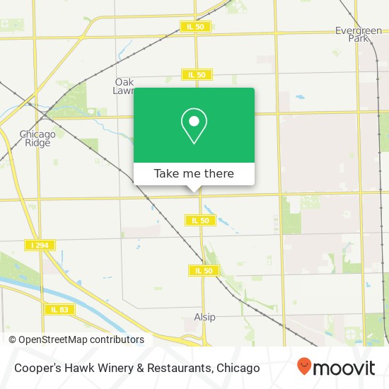 Mapa de Cooper's Hawk Winery & Restaurants