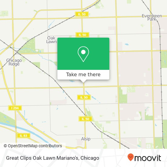 Mapa de Great Clips Oak Lawn Mariano's