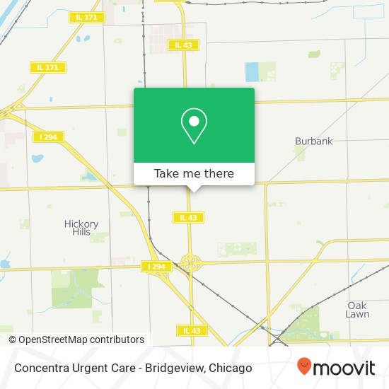 Mapa de Concentra Urgent Care - Bridgeview