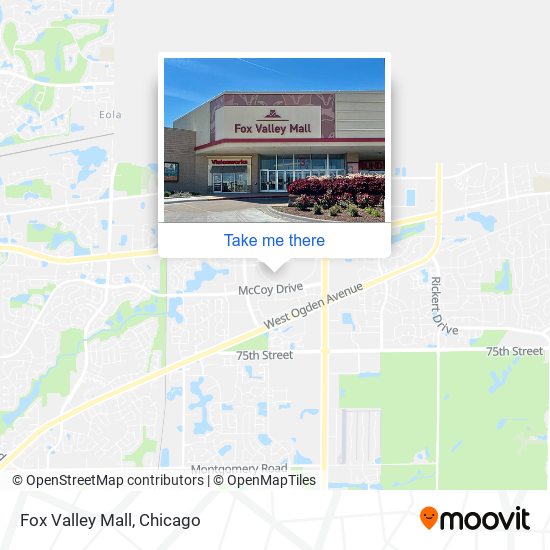 How to get to Fox Valley Mall in Aurora by bus or train?