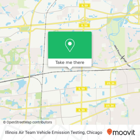 Mapa de Illinois Air Team Vehicle Emission Testing